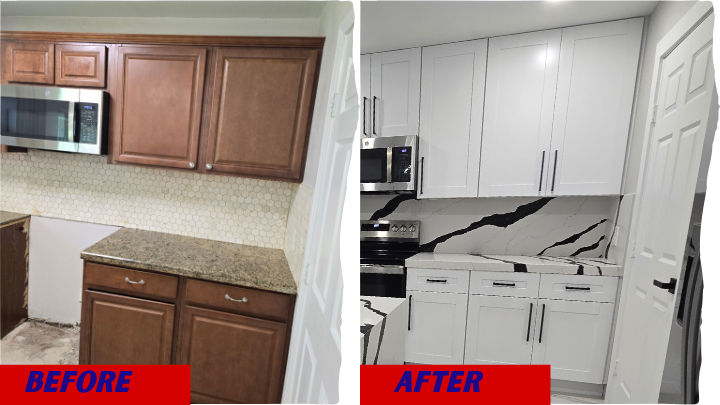 Before and After kitchen-cabinets remodeling-Houston house Texas