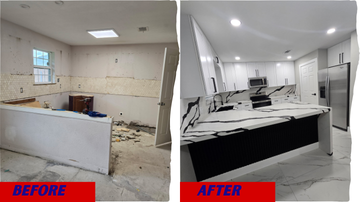Before and After kitchen remodeling-Houston TX House